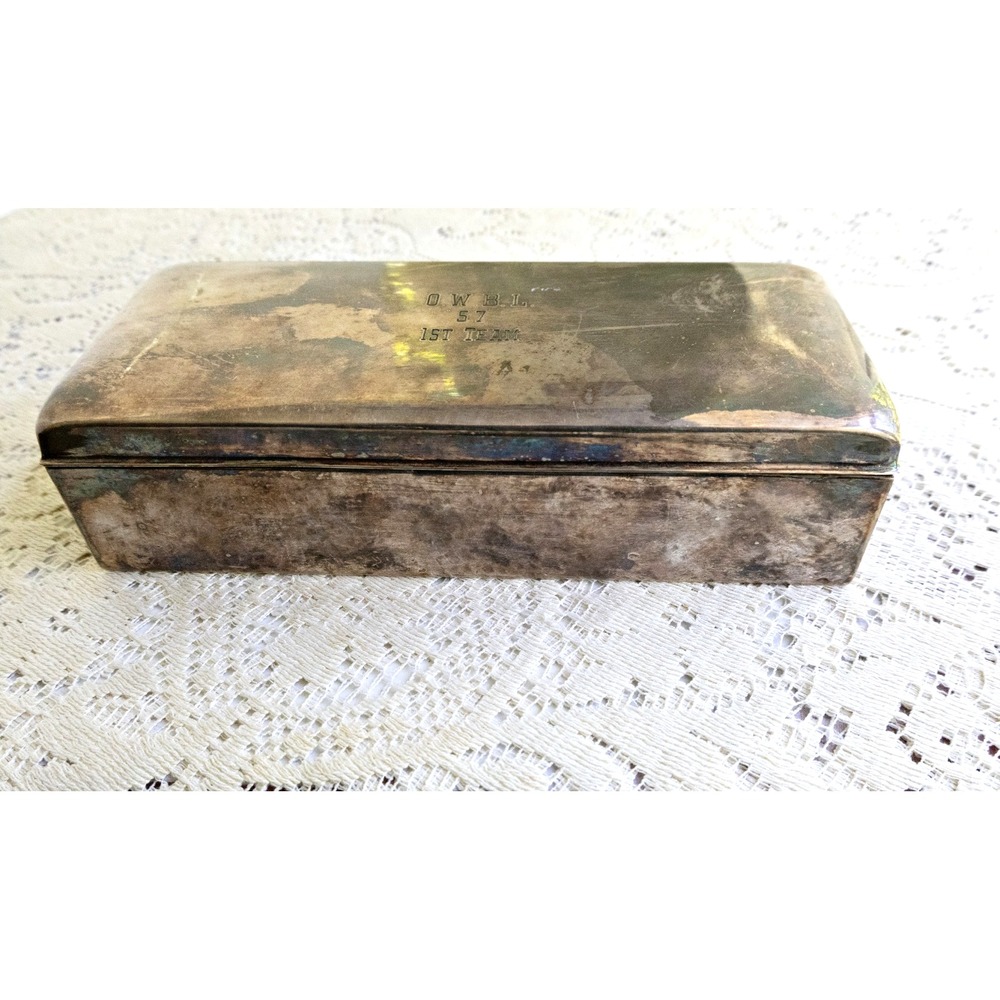 Poole Silver Co Vintage Silver Plated Cigarette Box Military Trophy 1950s - Picture 5 of 8